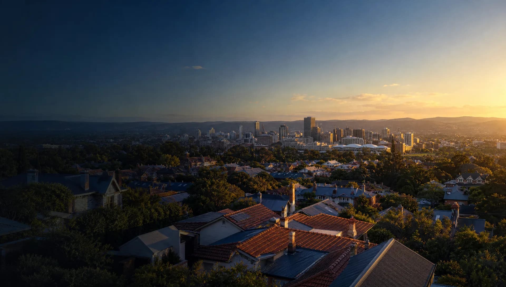 Rooftops across Adelaide, SA
